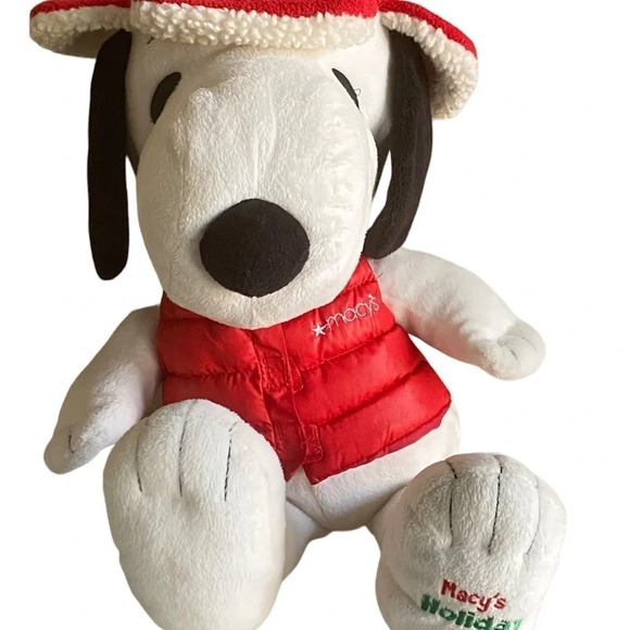Peanuts Snoopy Stuffed Animal Macys Christmas Holiday 2015 - Picture 12 of 14